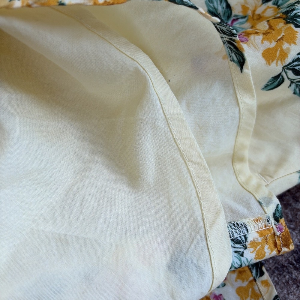 Women Puff Sleeve Mini Shirtdress - A New Day - Yellow Floral - Picture 5 of 6